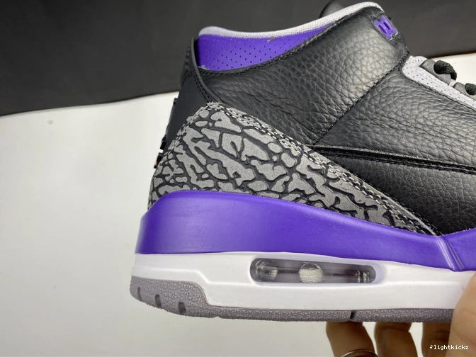 050 Court 3 CT8532 Air Jordan Retro Black Purple 0909